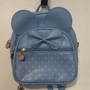 Blue Polka Dot Mini Backpack with Ears